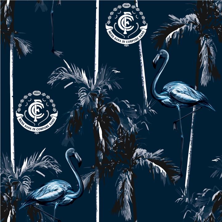 AFL Carlton Blues Tribal Pattern Custom Name & Number Hawaiian Shirt