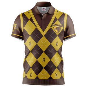 AFL Hawthorn Hawks "Fairway" Golf Polo Shirt
