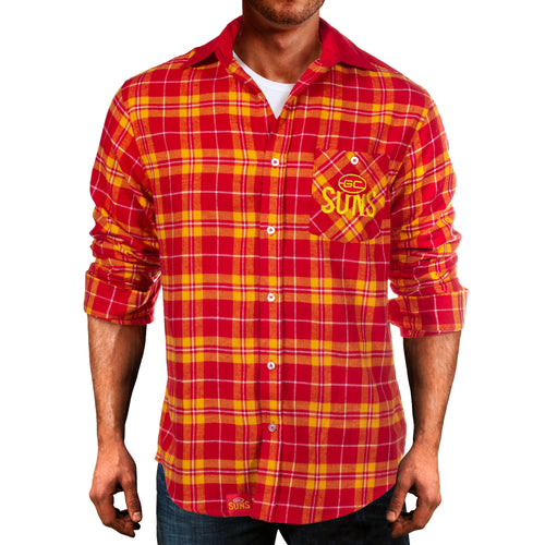 AFL Flannel Shirt Gold Cost Suns Front