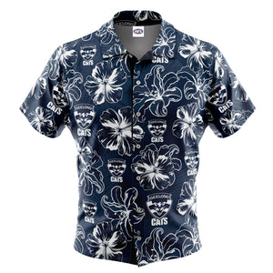 AFL Geelong Cats 'Floral' Hawaiian Shirt