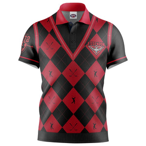 AFL Essendon Bombers "Fairway" Golf Polo Shirt